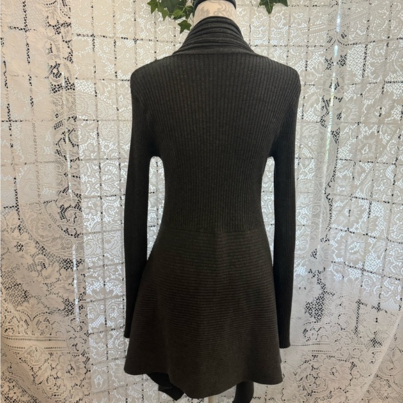 Women’s Dark Gray Open Front Cardigan Duster Sweater Open Front Size XL - Picture 4 of 12